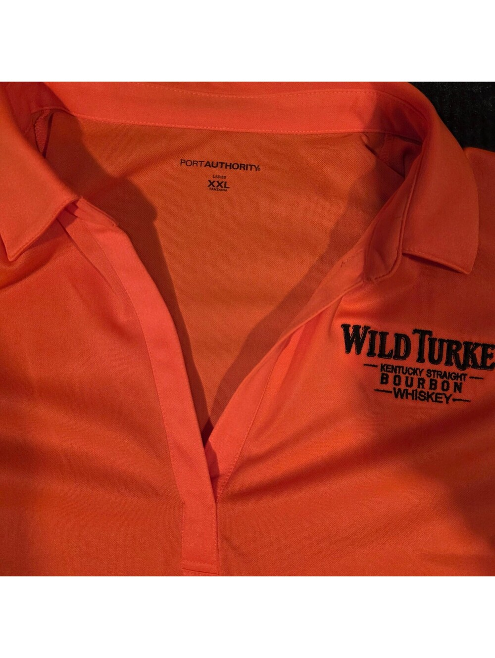 Port Authority Ladies XXL Orange Polo Shirt Wild Turkey Bourbon Whiskey